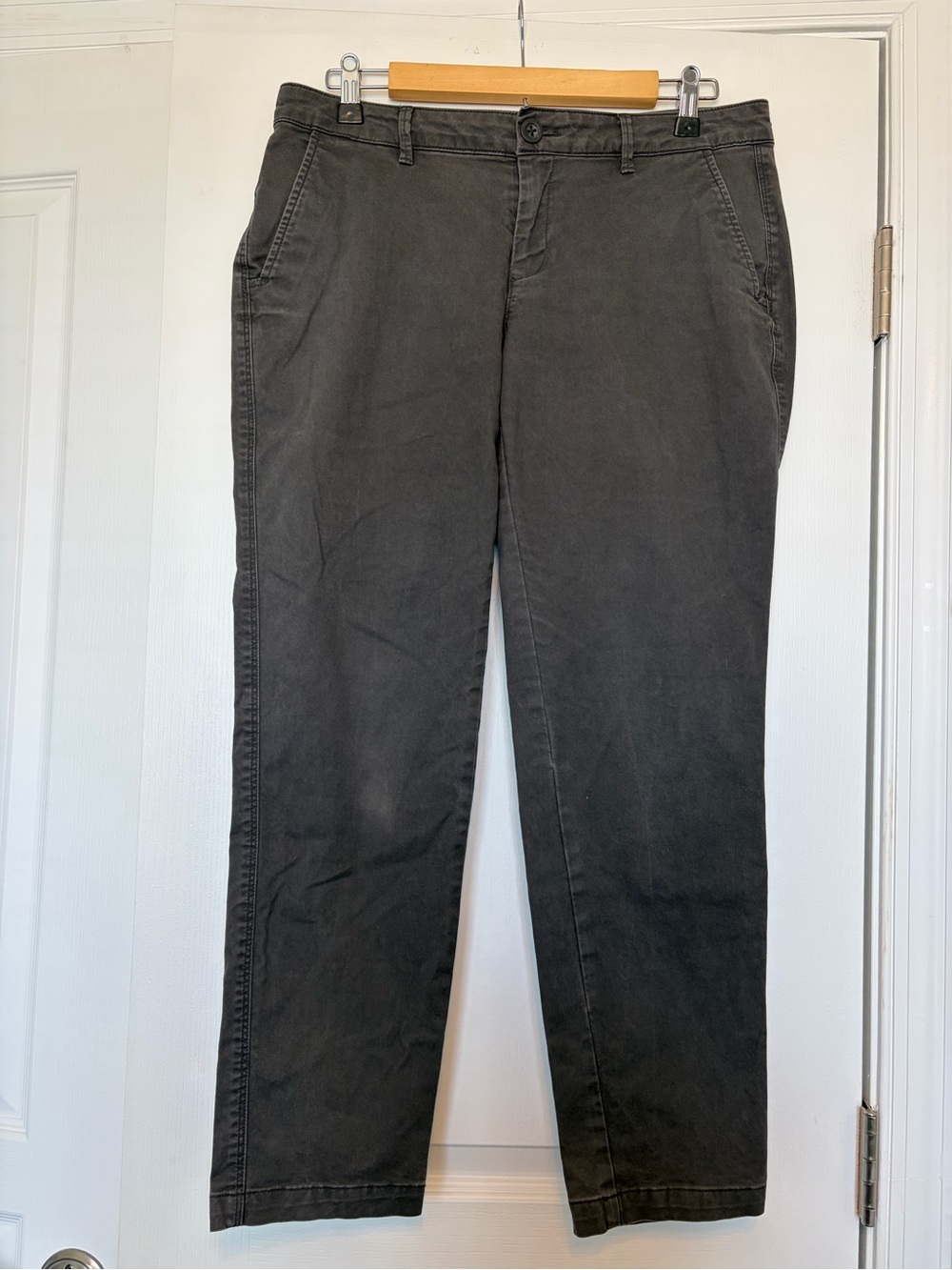 Eddie Bauer Legend‎ Wash Boyfriend Chino Stretch Gray Pants Petite P6